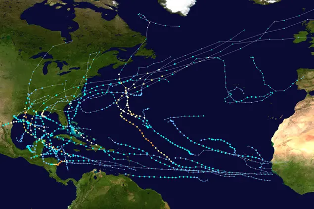 Il percorso di alcuni degli uragani della stagione 2020 Crediti: National Hurricane Center (USA)