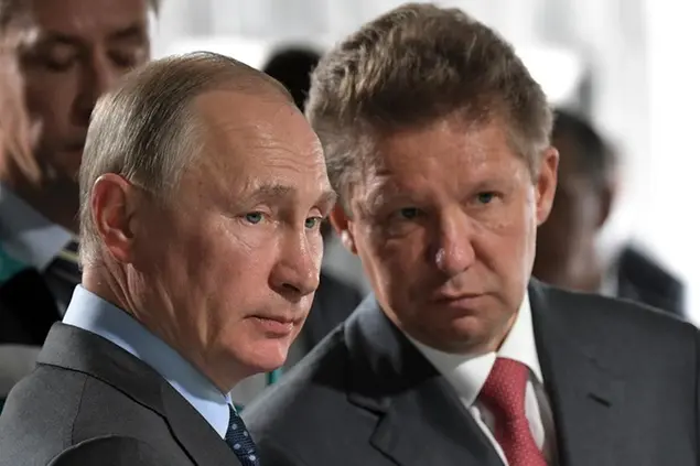 FILE - Russian President Vladimir Putin, left, and Alexei Miller, Russian natural gas giant Gazprom CEO, attend a meeting of major investment projects at the Nizhne-Bureiskaya Hydroelectric Power Plant in Novobureyskiy, Russia, on Aug. 3, 2017. Surging energy prices and fear of a Russian invasion of Ukraine are making European leaders think hard about energy security — particularly their decades-old reliance on Moscow for natural gas. (Alexei Nikolsky, Sputnik, Kremlin Pool Photo via AP, File)