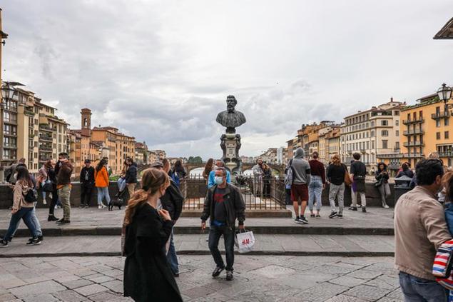 16/05/2021 Firenze, nel capoluogo toscano culla del rinascimento tornano in massa i turisti per le strade