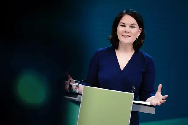 19 April 2021, Berlin: Green Party leader Annalena Baerbock is to lead her party as candidate for chancellor in the Bundestag elections. The Green Party's federal executive committee nominated her for the top post on Monday. The federal executive committee will make the preliminary decision, which must then be confirmed by a party conference to be held from June 11 to 13. Photo by: Kay Nietfeld/picture-alliance/dpa/AP Images
