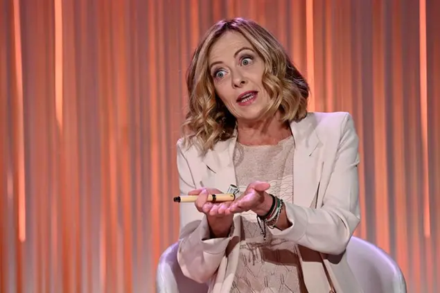 (Meloni in Rai. Foto Ansa)