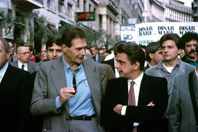 Achille Occhetto con Luciano Lama (Foto LaPresse)