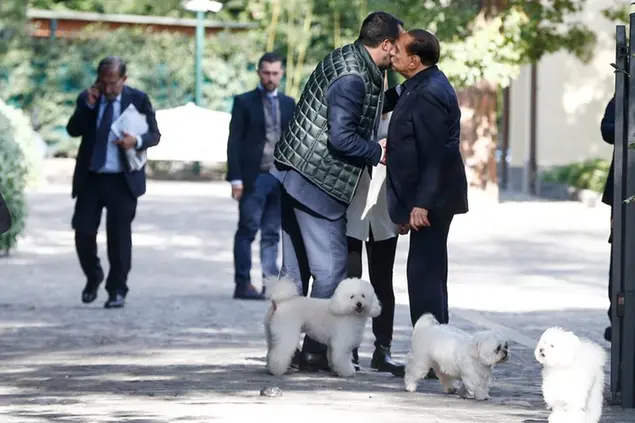 Foto Cecilia Fabiano/ LaPresse Incontro dei leader di centro destra presso la villa sull’Appia dove risiede Silvio Berlusconi