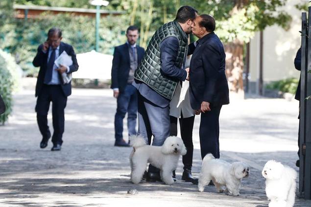Foto Cecilia Fabiano/ LaPresse Incontro dei leader di centro destra presso la villa sull\\u2019Appia dove risiede Silvio Berlusconi