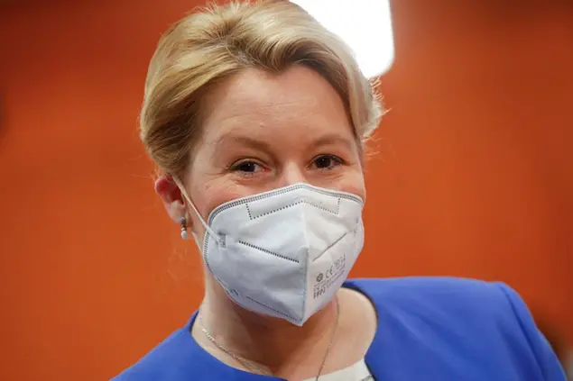 dpatop - 19 May 2021, Berlin: Franziska Giffey (SPD), Federal Minister for Family Affairs, Senior Citizens, Women and Youth, arrives for the weekly cabinet meeting at the Chancellery. Photo by: Michele Tantussi/picture-alliance/dpa/AP Images