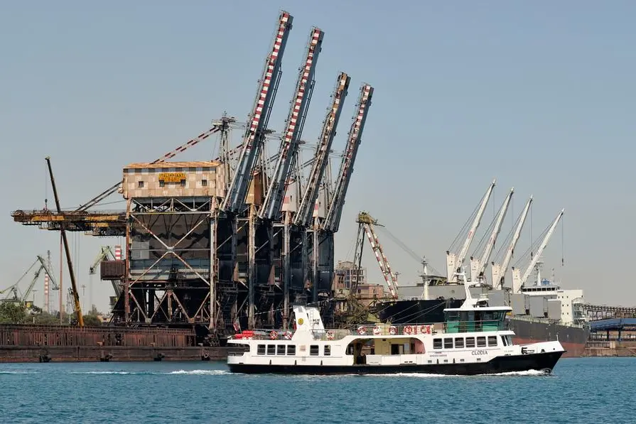 28/06/2012, Taranto, Il porto di Taranto visto dal mare. Nella foto i docks del porto mercantile