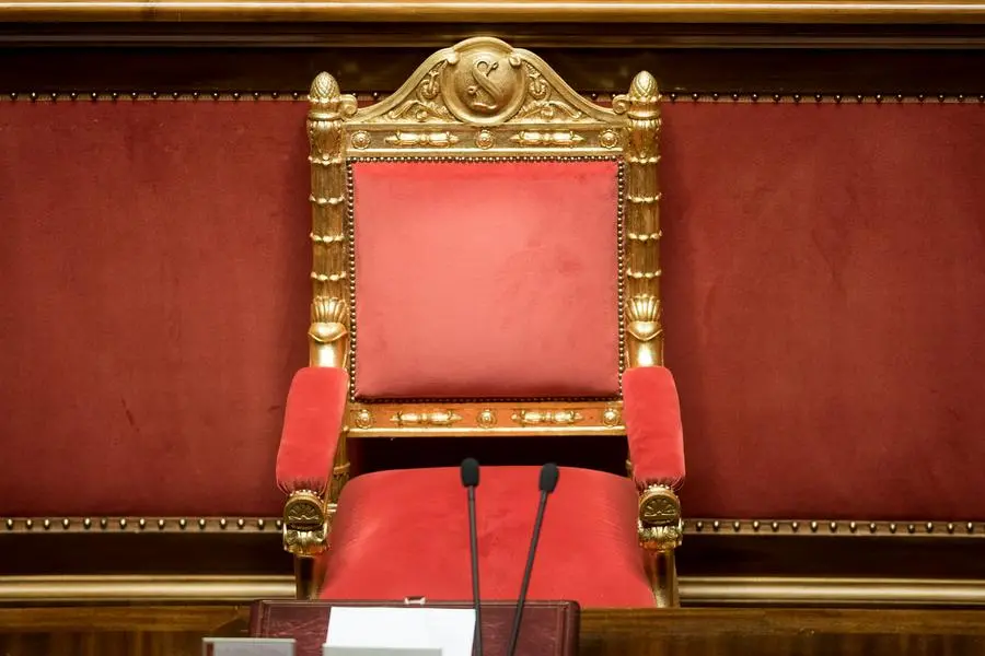 Foto Roberto Monaldo / LaPresse 10-09-2020 Roma Politica Senato - Question time Nella foto La poltrona del Presidente del Consiglio Photo Roberto Monaldo / LaPresse 10-09-2020 Rome (Italy) Senate - Question time